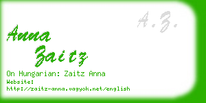 anna zaitz business card